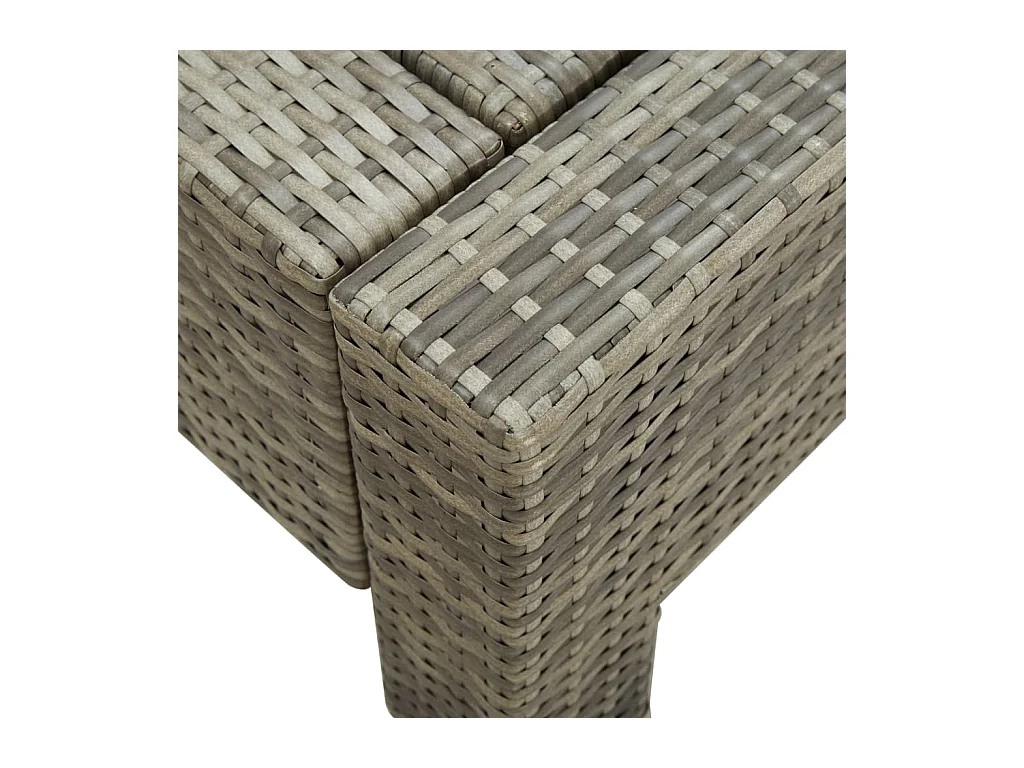 Ligbed met kussen 2-persoons poly rattan grijs