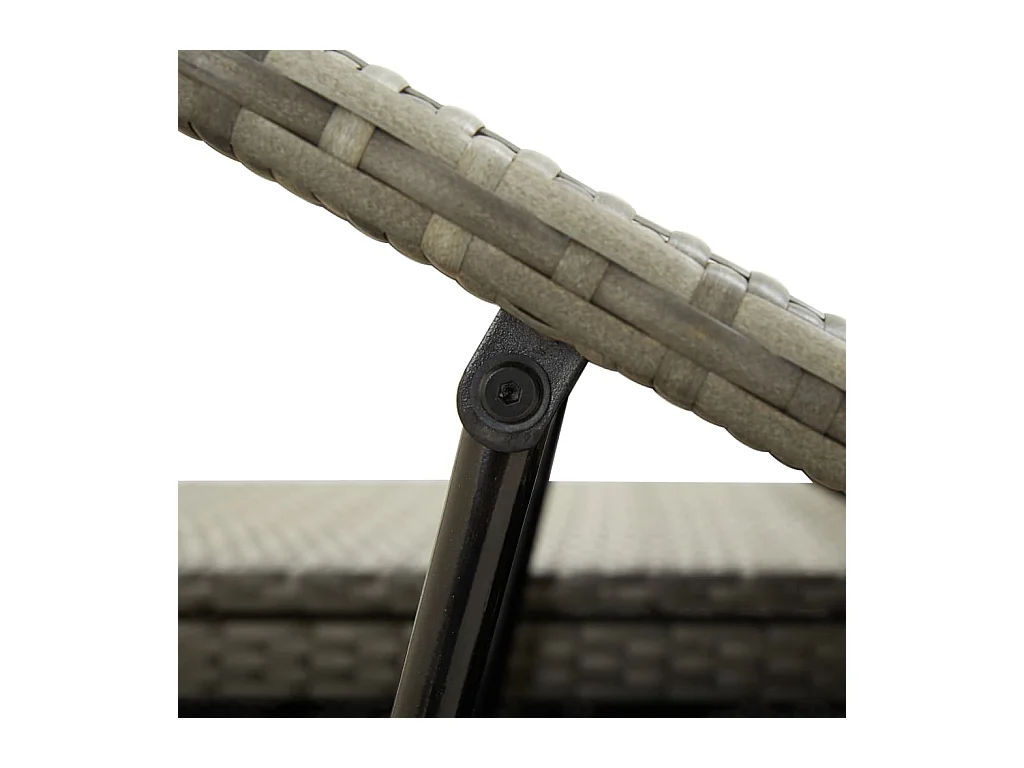 Ligbed met kussen 2-persoons poly rattan grijs