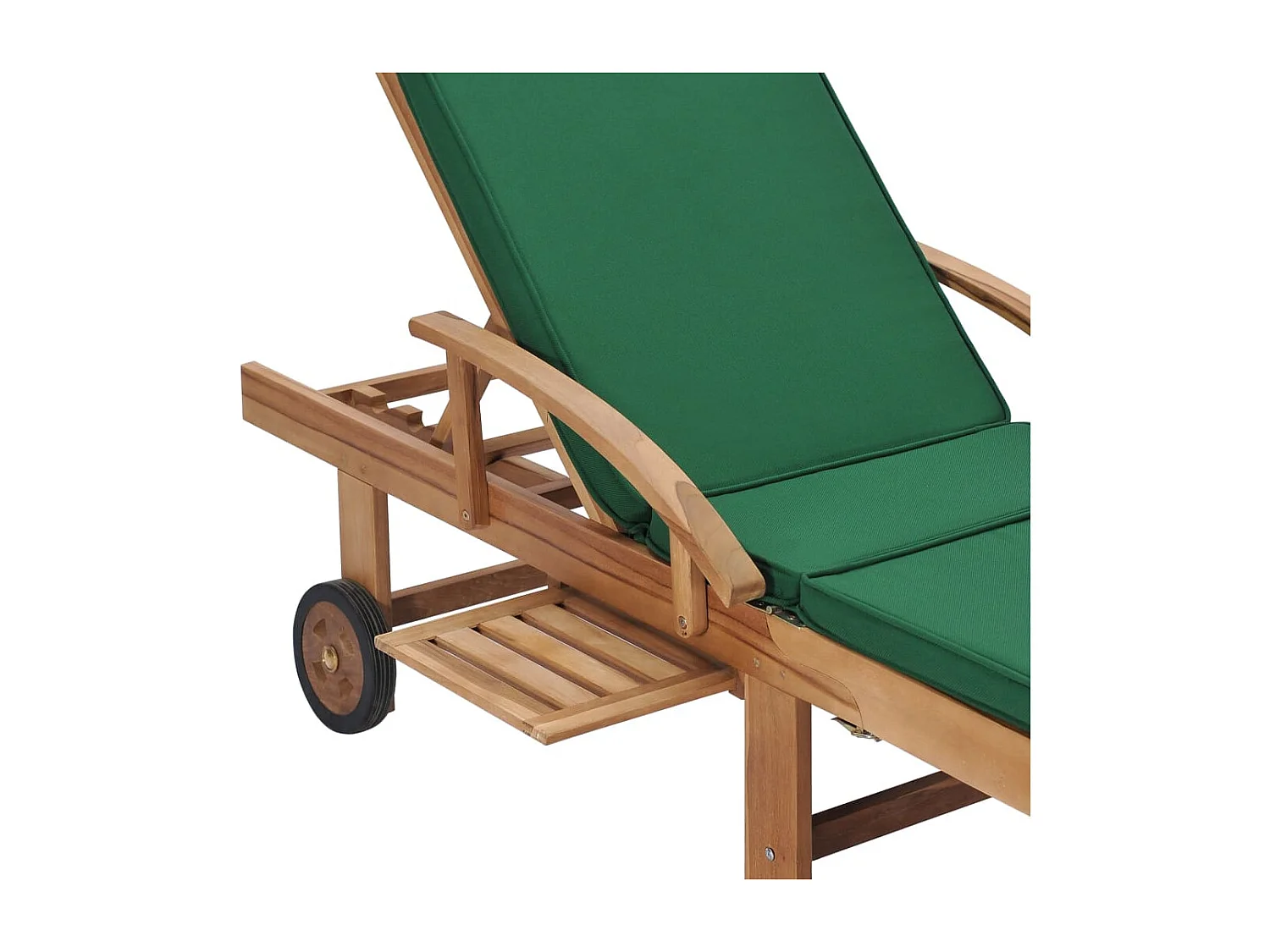 Espreguiçadeiras c/ almofadões 2 pcs madeira teca maciça verde