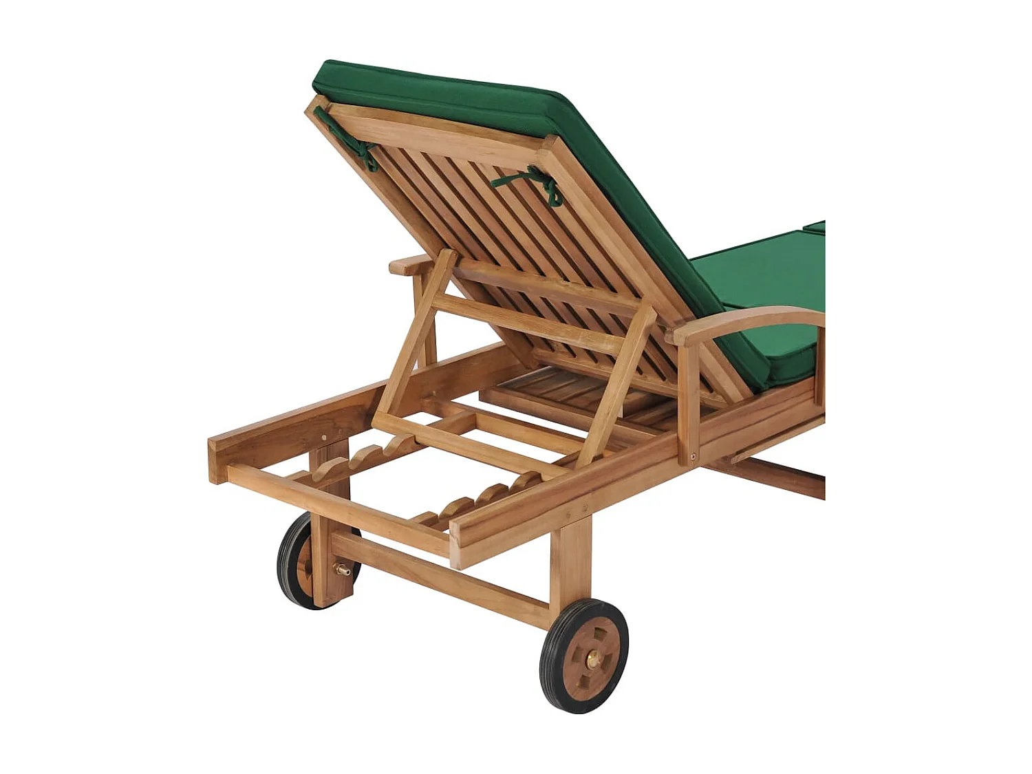 Espreguiçadeiras c/ almofadões 2 pcs madeira teca maciça verde