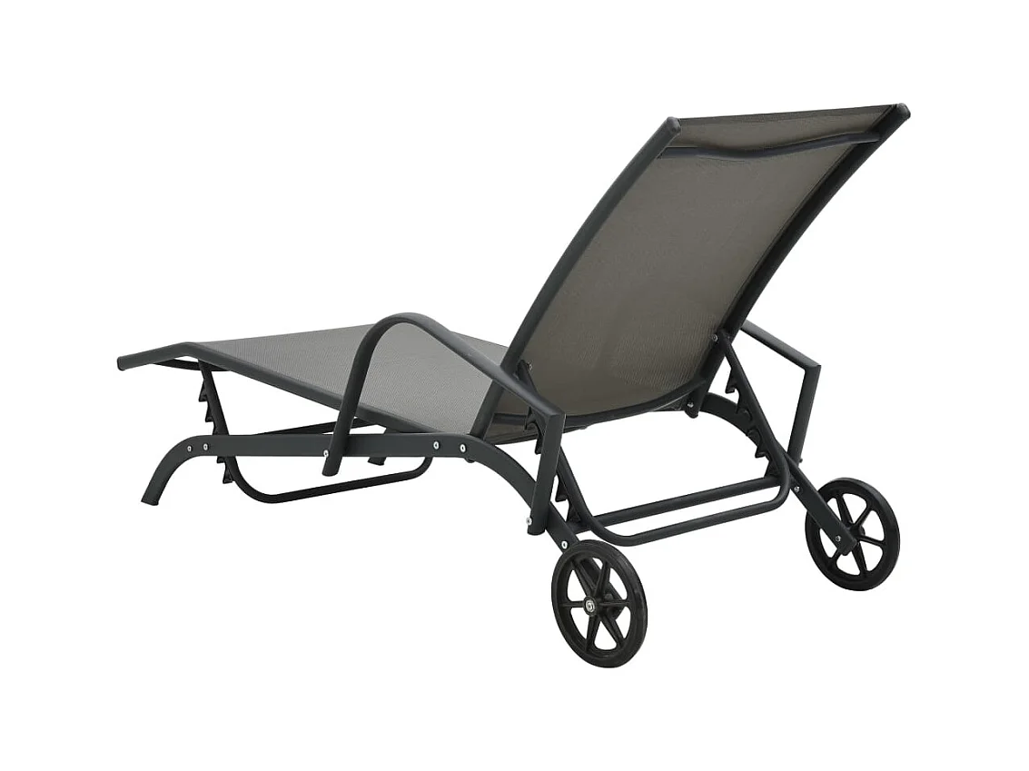 Sonnenliegen 2 Stk. mit Tisch Textilene und Stahl