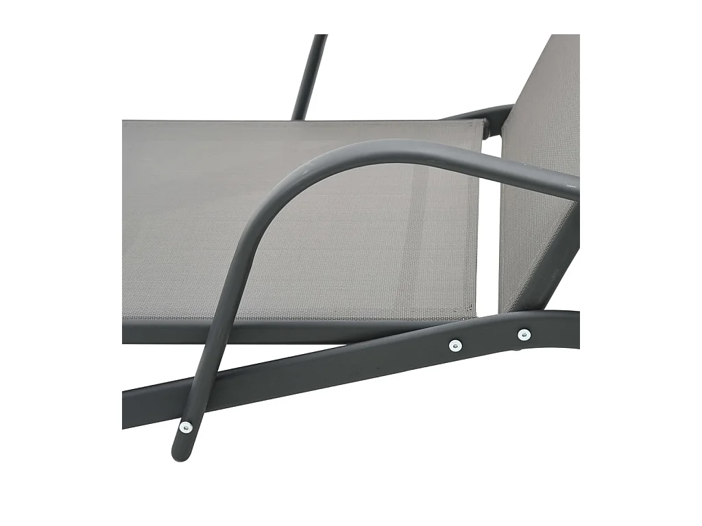 Sonnenliegen 2 Stk. mit Tisch Textilene und Stahl