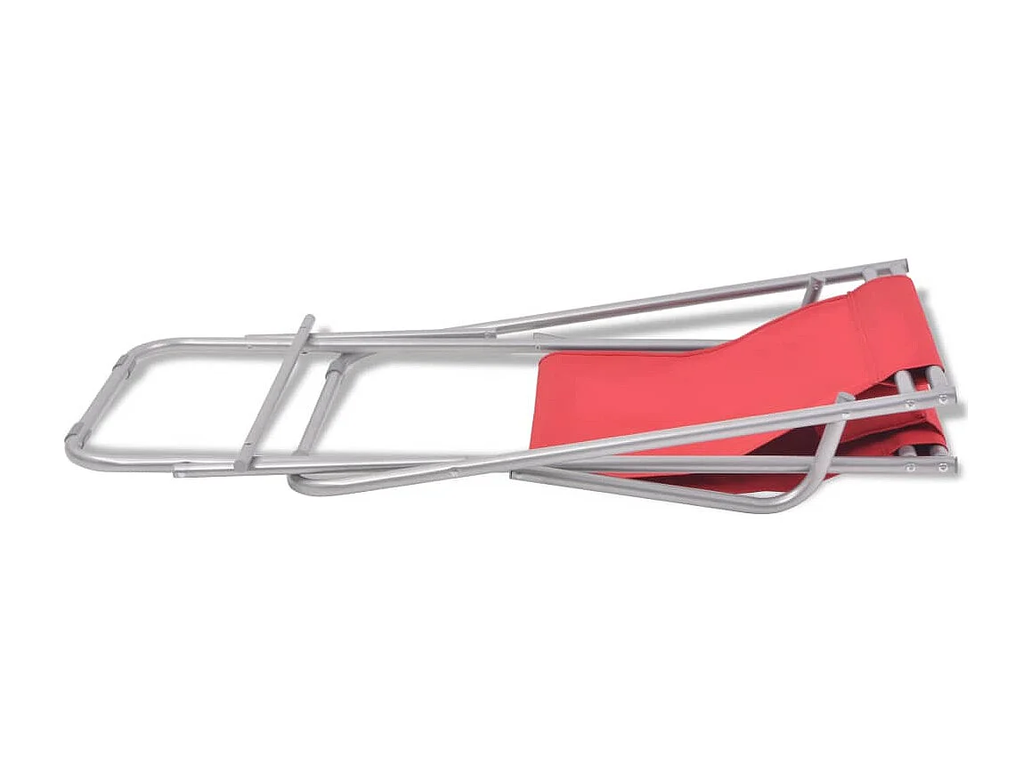 Chaises inclinables de terrasse lot de 2 Acier Rouge