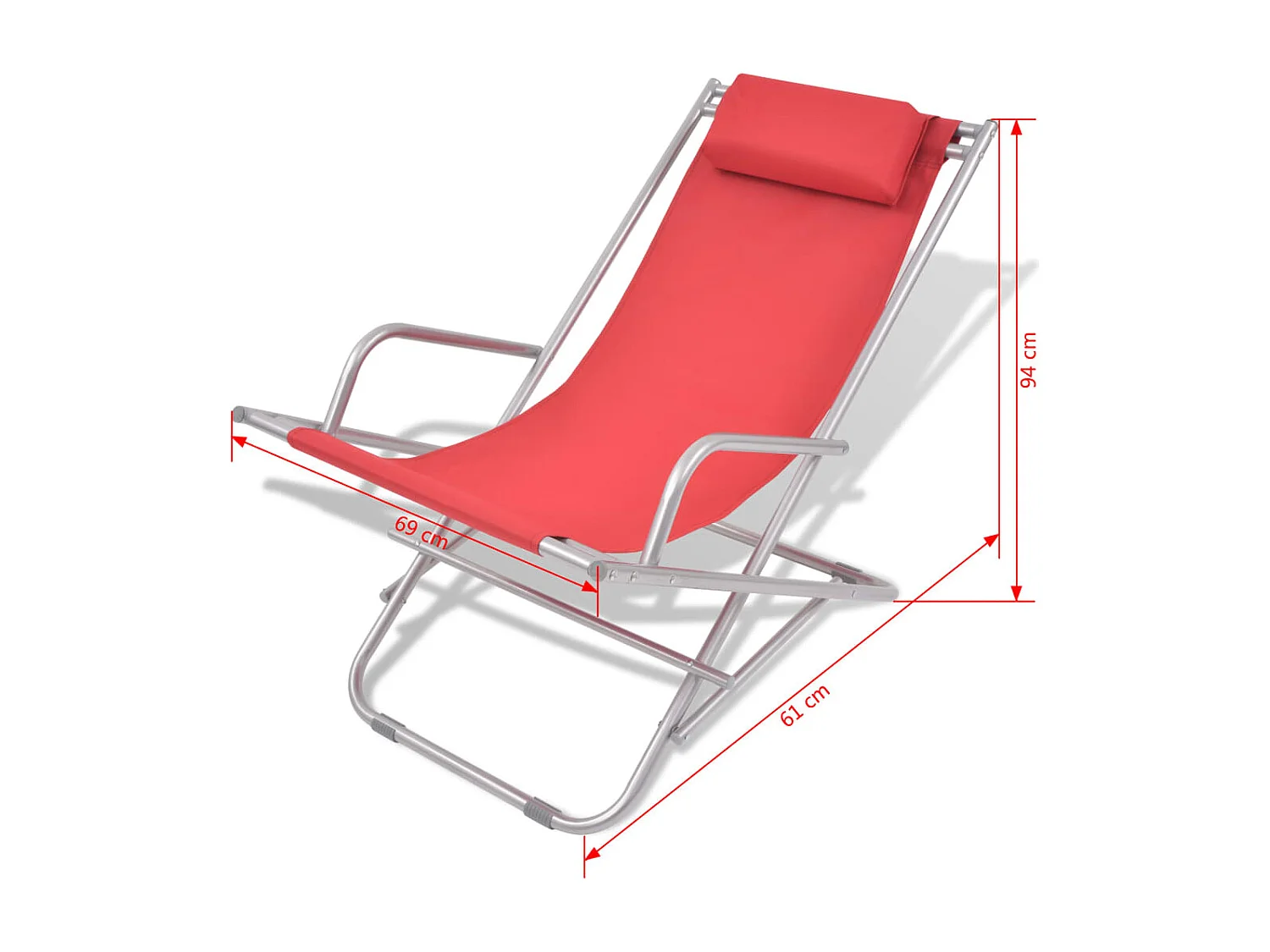 Liegestühle 2 Stk. Stahl Rot