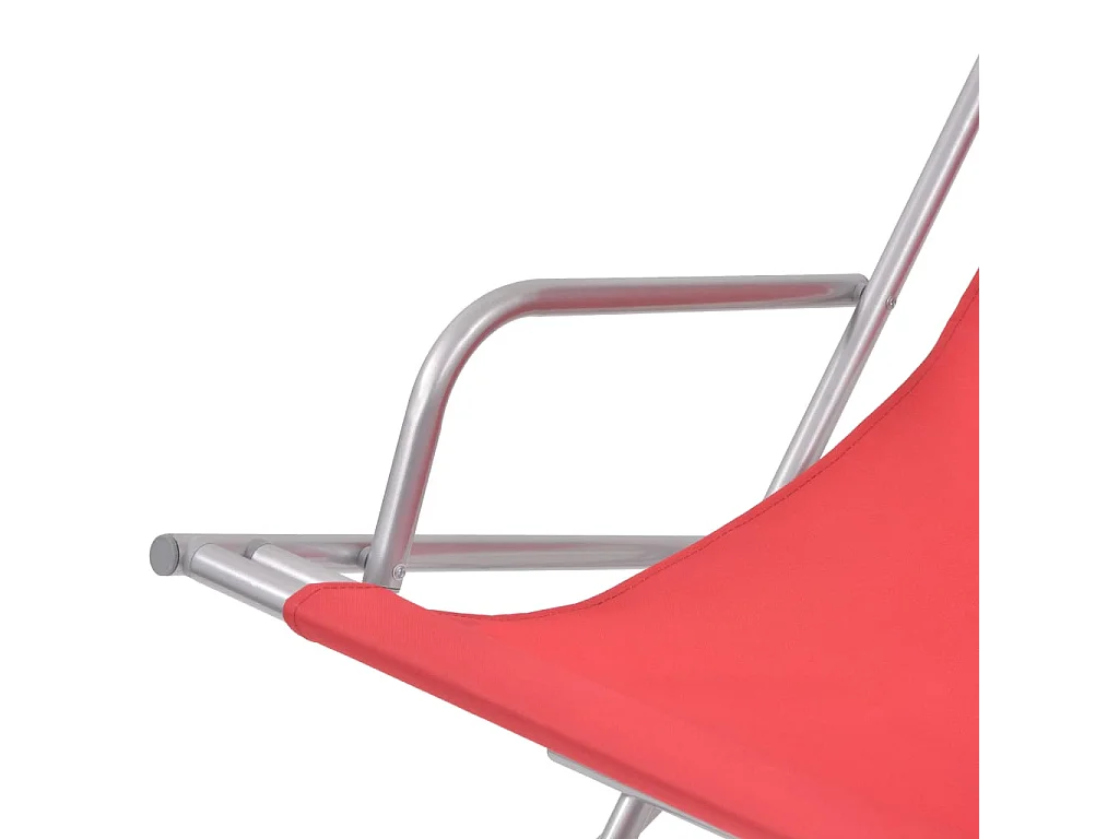 Liegestühle 2 Stk. Stahl Rot