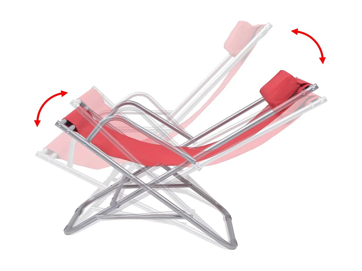 Liegestühle 2 Stk. Stahl Rot