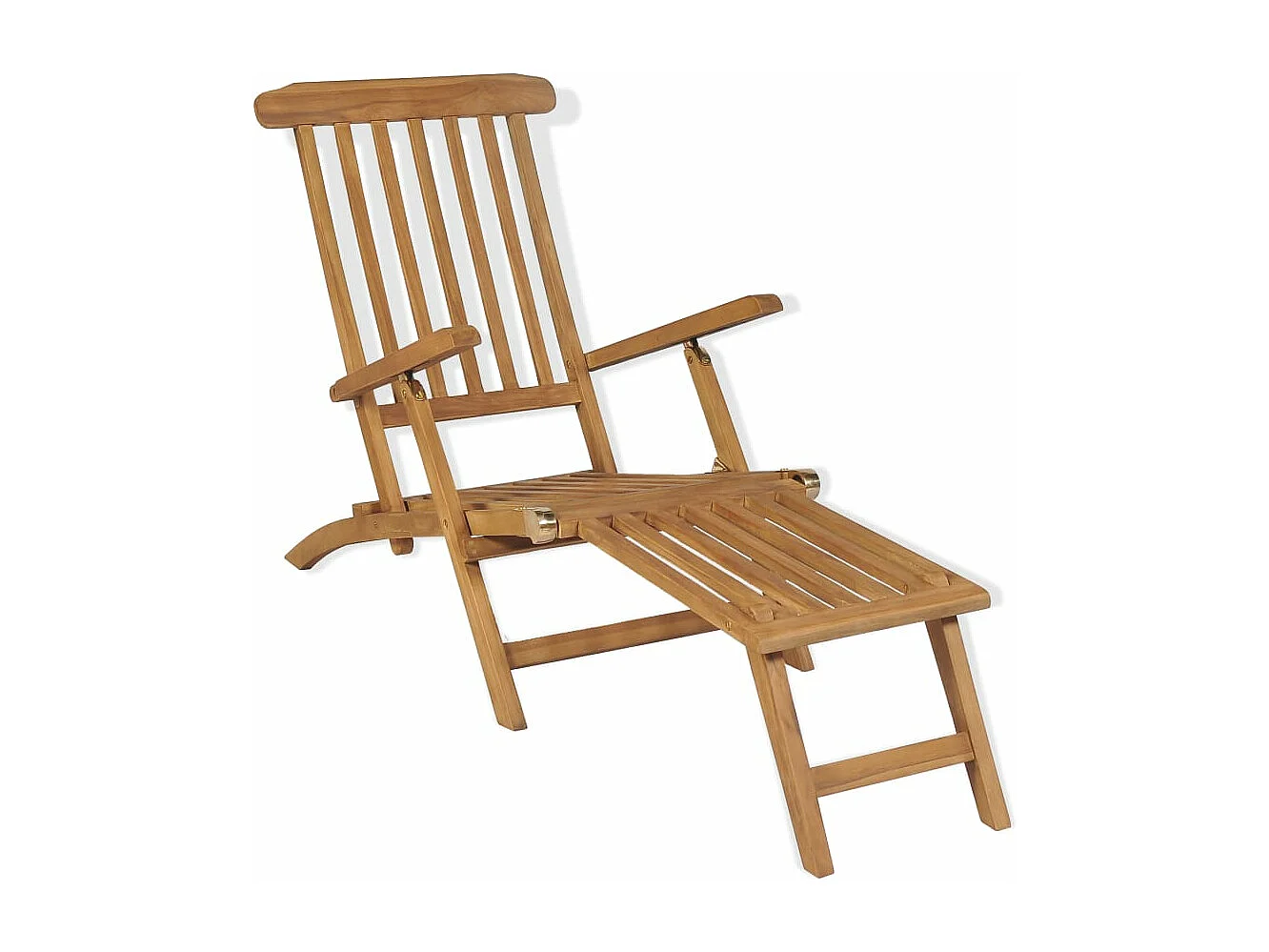 Liegestuhl mit Fußteil Teak