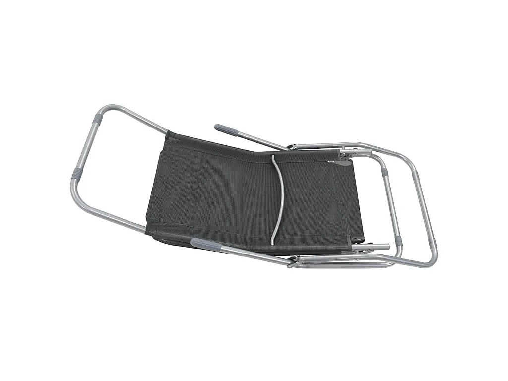 Chaises longues pliables lot de 2 Textilène Anthracite