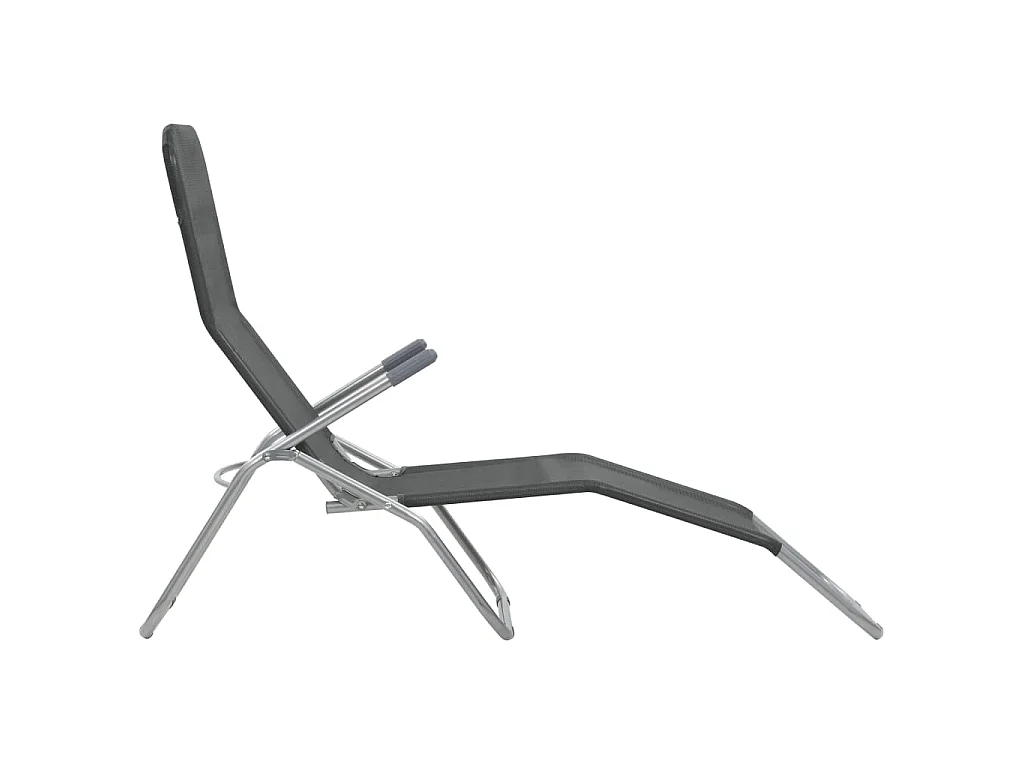 Chaises longues pliables lot de 2 Textilène Anthracite