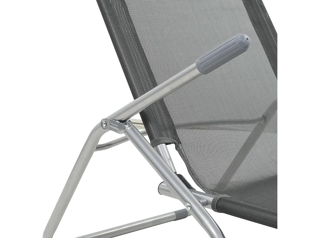 Chaises longues pliables lot de 2 Textilène Anthracite