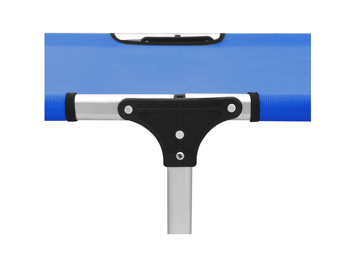 Ligbed extra hoog inklapbaar senior aluminium blauw