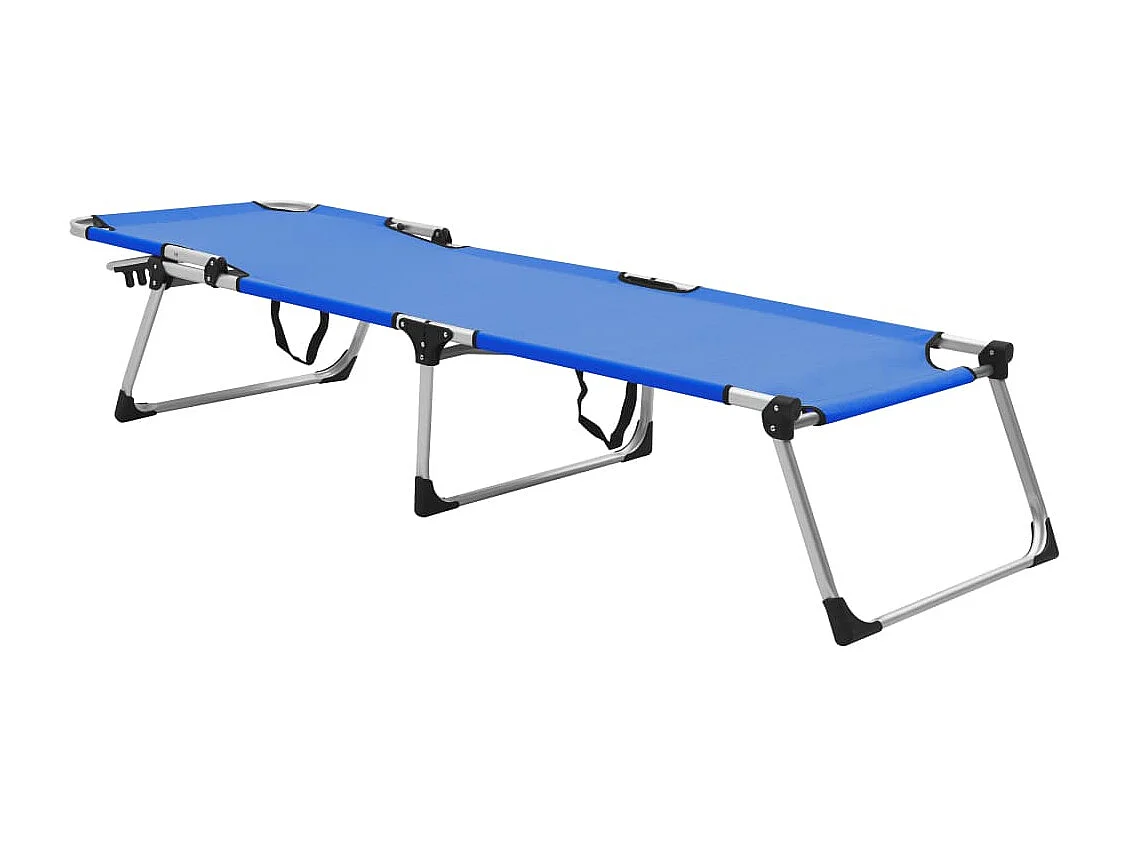 Espreguiçadeira dobrável extra alta para idosos alumínio azul