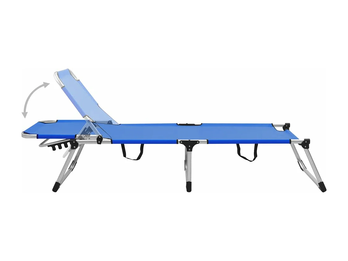 Espreguiçadeira dobrável extra alta para idosos alumínio azul