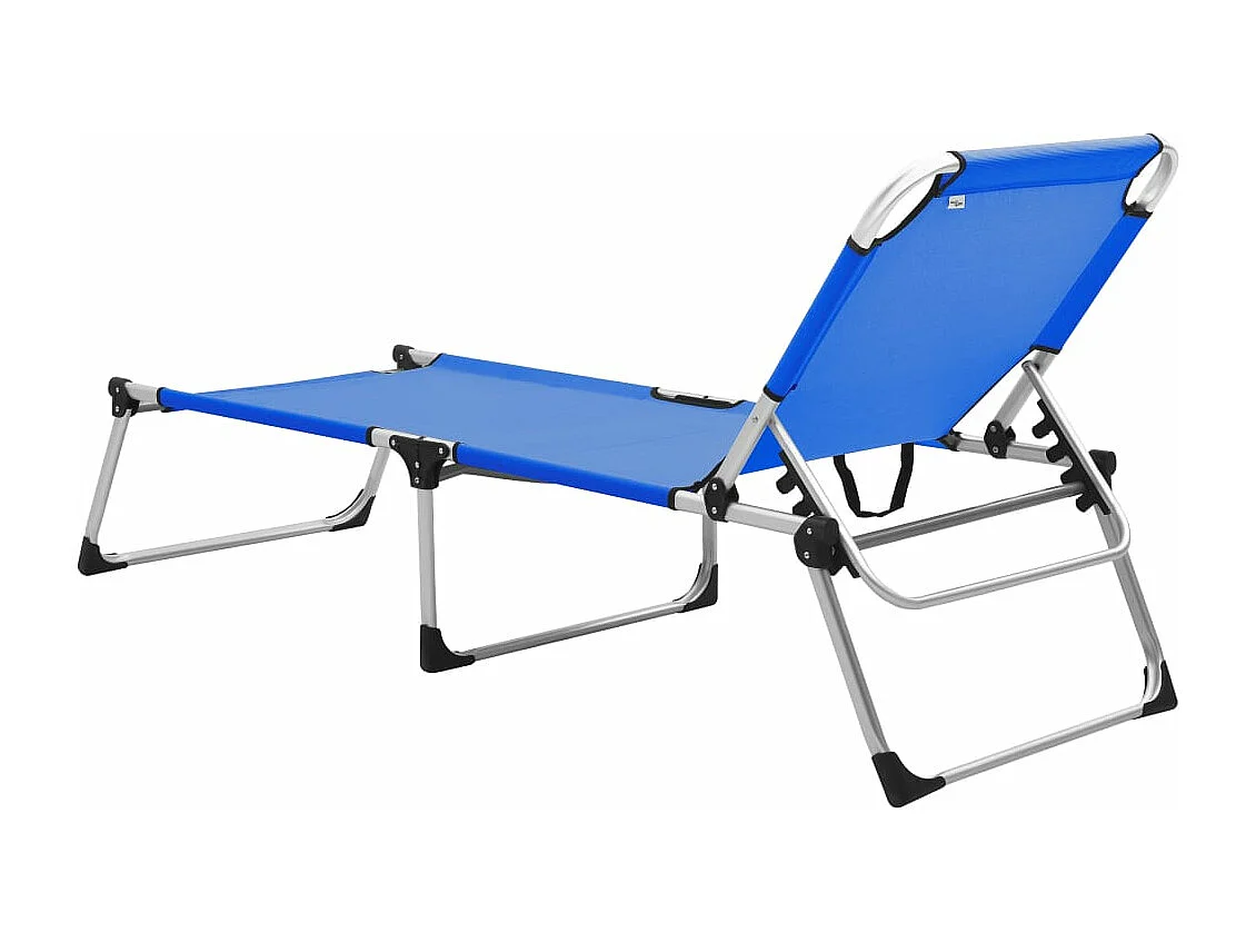 Espreguiçadeira dobrável extra alta para idosos alumínio azul