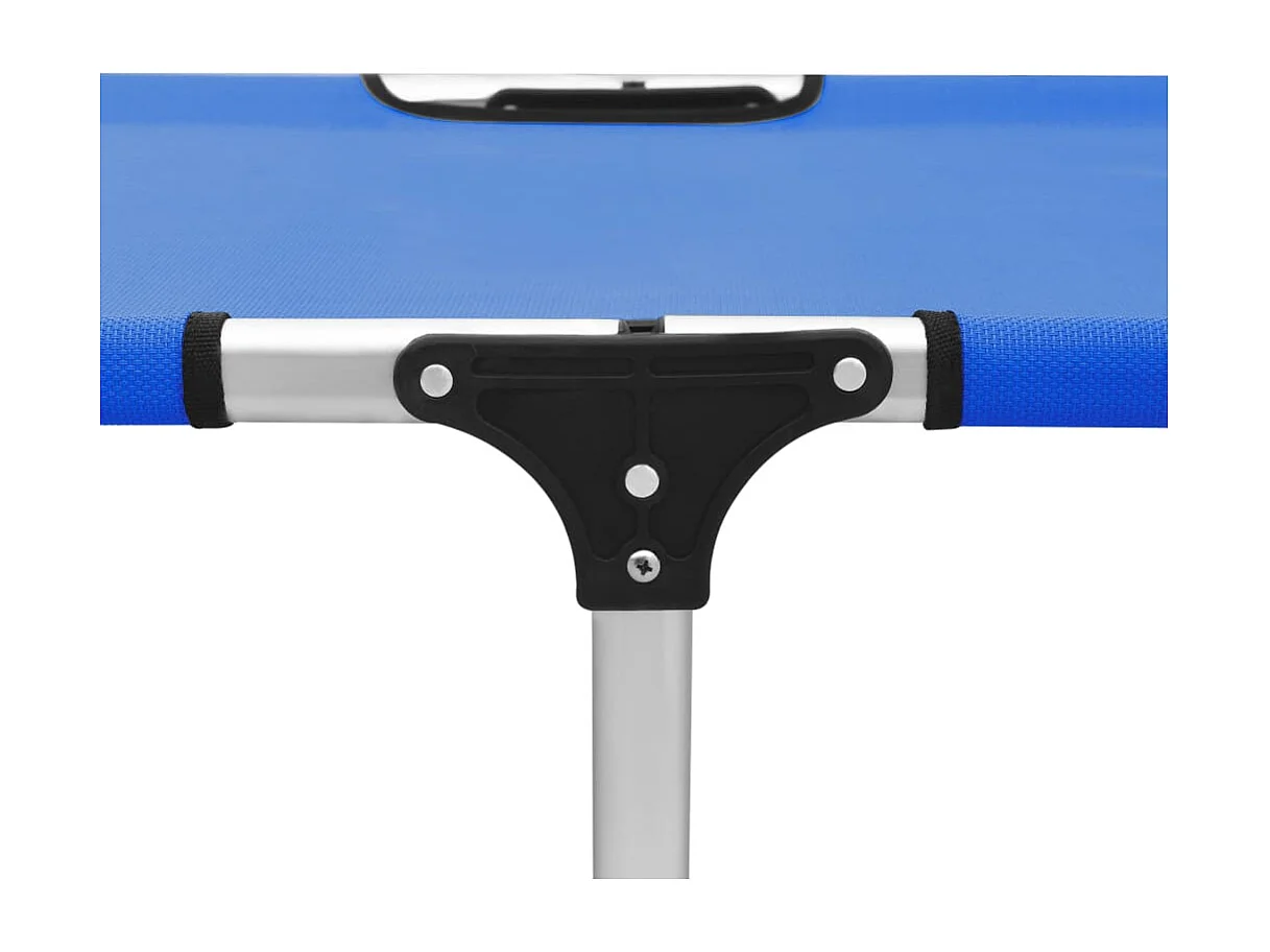 Espreguiçadeira dobrável extra alta para idosos alumínio azul