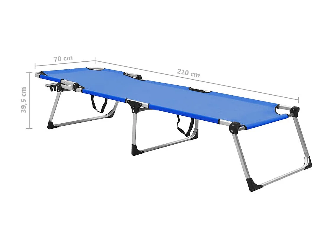 Espreguiçadeira dobrável extra alta para idosos alumínio azul