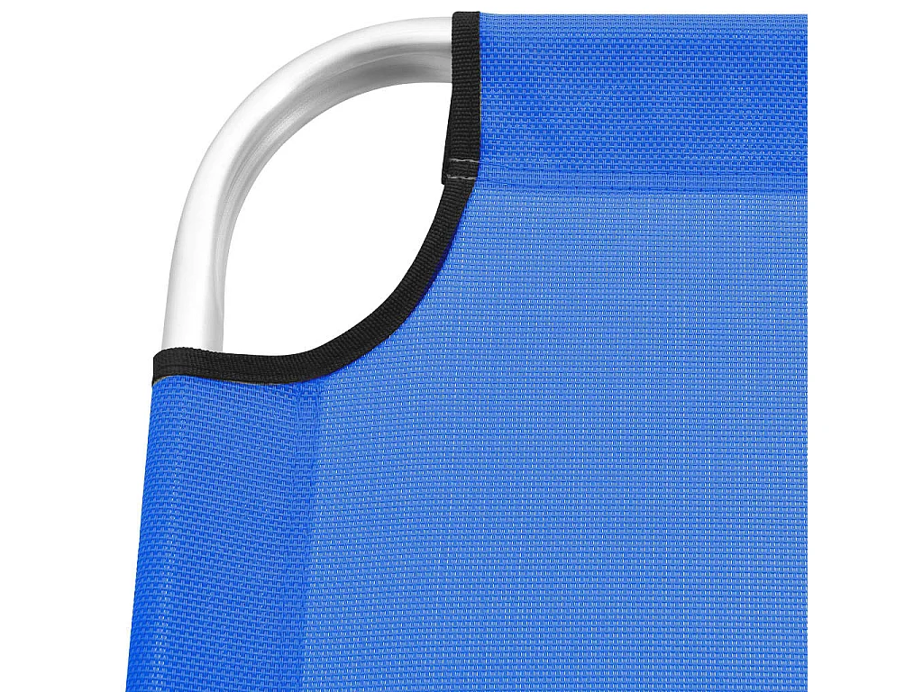 Chaise longue pliable extra haute pour seniors Bleu Aluminium