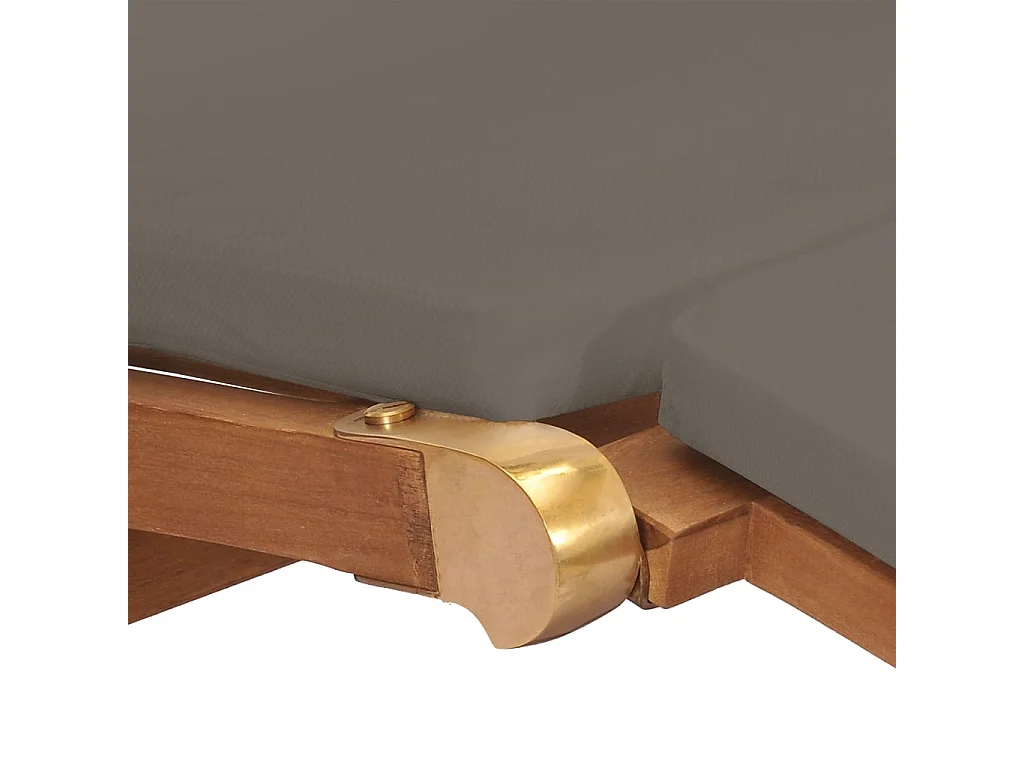 Chaise longue avec coussin Gris foncé Bois de teck solide