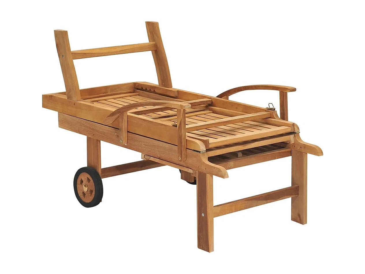 Chaise longue Bois de teck solide
