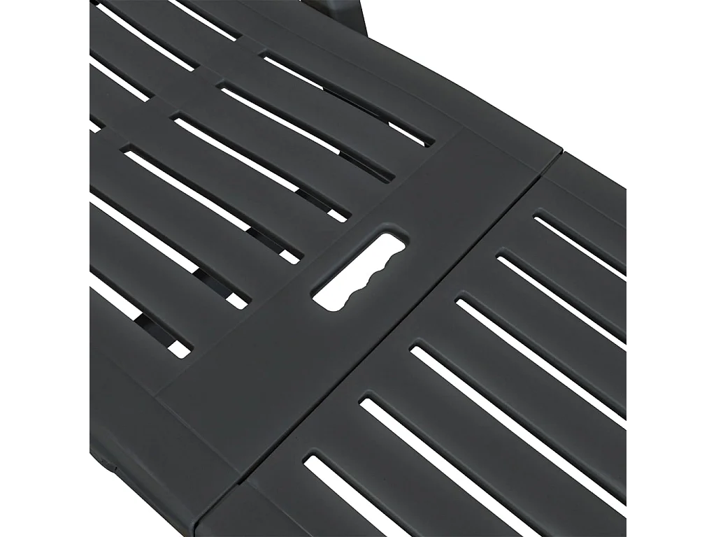 Sonnenliege mit Verstellbarem Fußteil Kunststoff Anthrazit