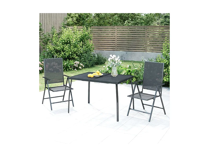 Gartentisch Anthrazit 110x80x72 cm Stahlgitter