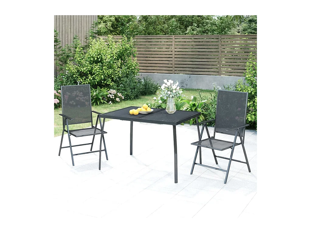 Tavolo da Giardino Antracite 110x80x72 cm Rete d'Acciaio
