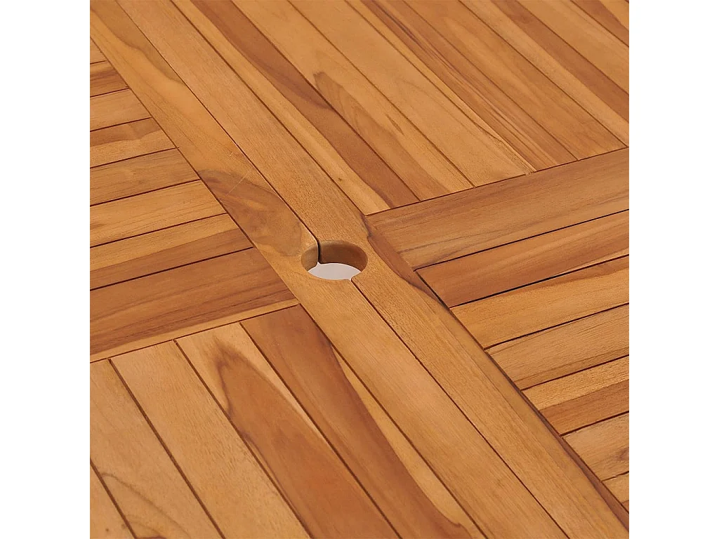 Garten-Esstisch 110x110x75 cm Massivholz Teak