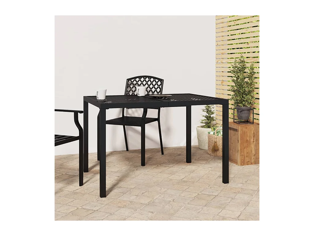 Table de jardin anthracite 110x80x72 cm acier