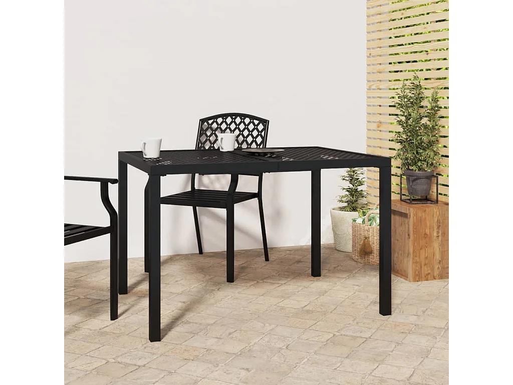 Gartentisch Anthrazit 110x80x72 cm Stahl