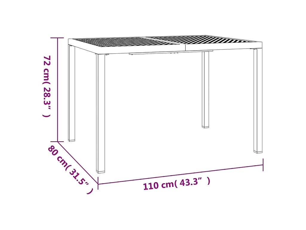 Gartentisch Anthrazit 110x80x72 cm Stahl