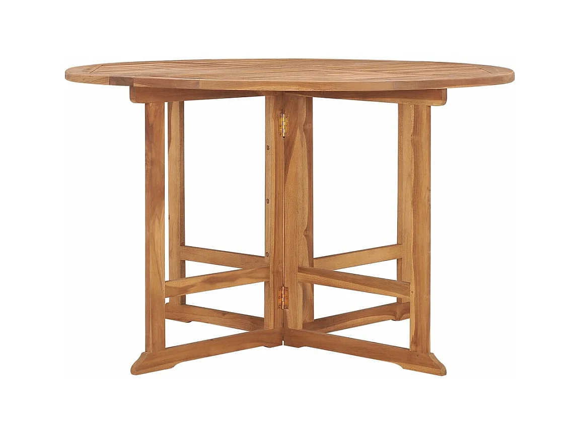 Table à dîner de jardin pliable Ø110x75 cm Bois massif de teck