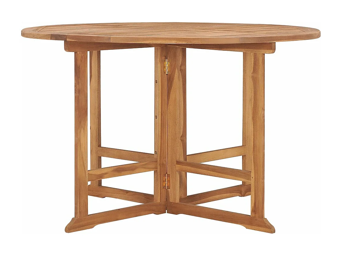 Garten-Esstisch Klappbar Ø110x75 cm Massivholz Teak