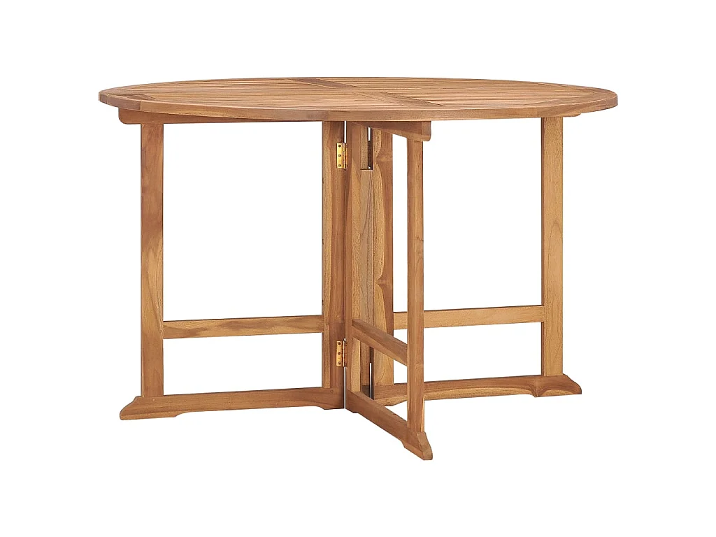 Table à dîner de jardin pliable Ø110x75 cm Bois massif de teck