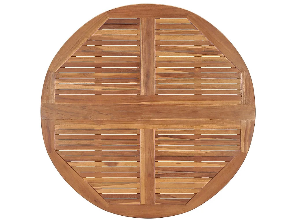 Table à dîner de jardin pliable Ø110x75 cm Bois massif de teck