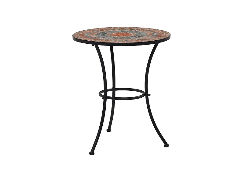 Mesa bistró de mosaico cerámica naranja/gris 60 cm