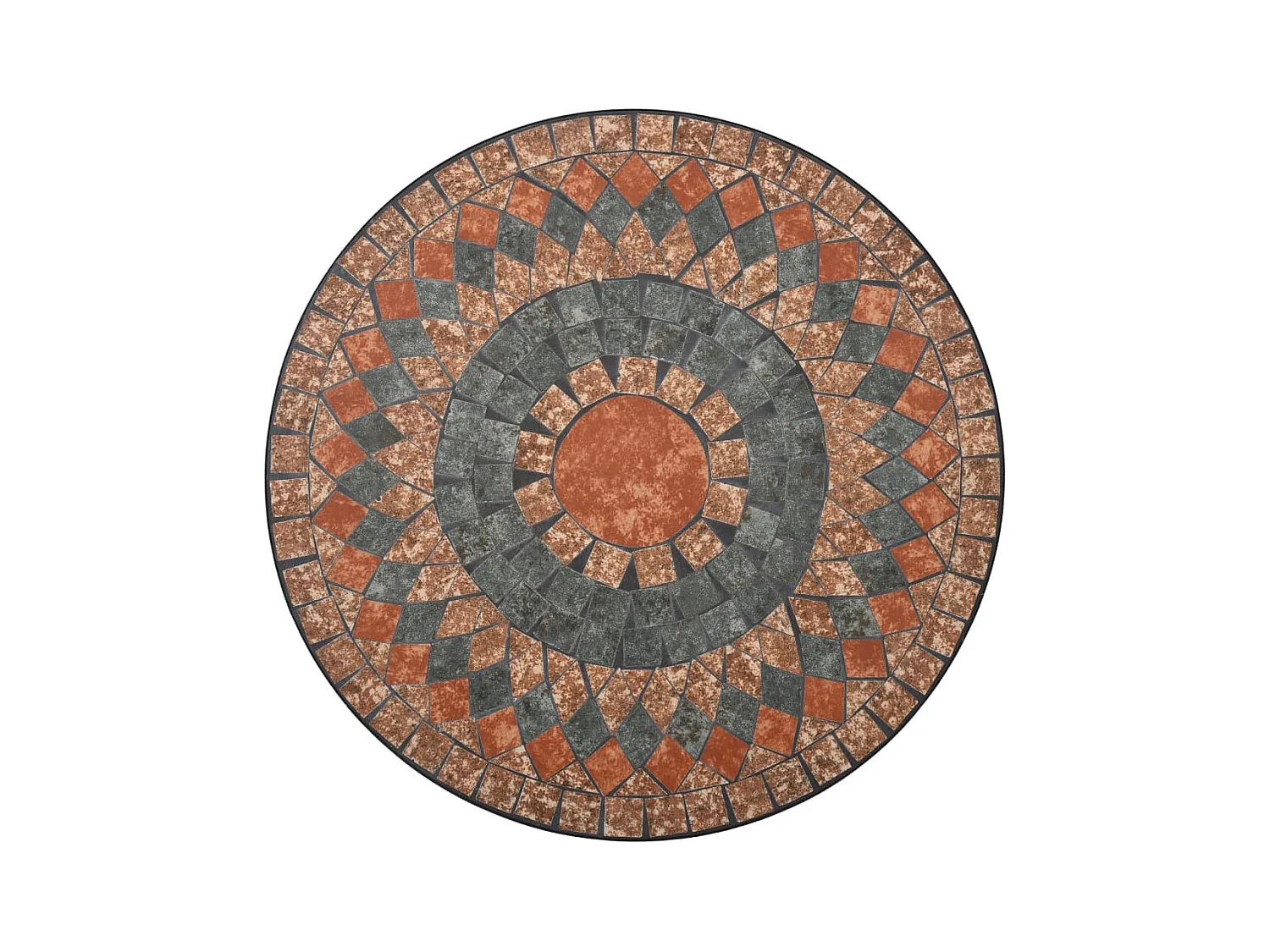 Table de bistro mosaïque Orange/gris 60 cm Céramique