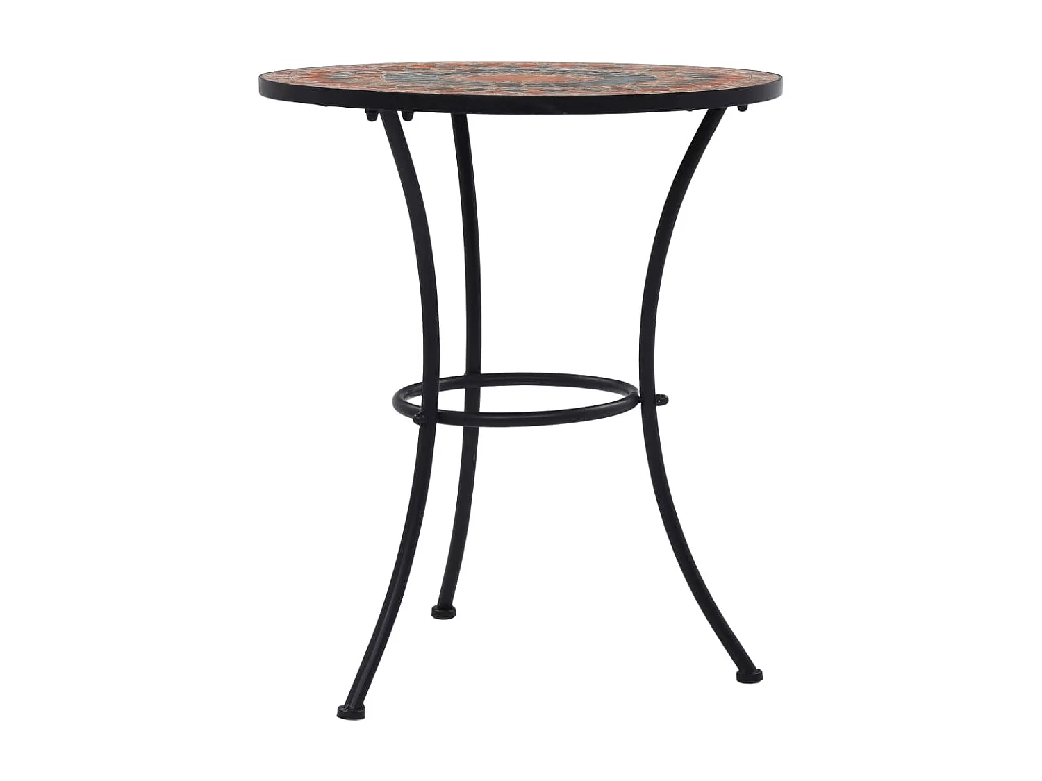 Table de bistro mosaïque Orange/gris 60 cm Céramique