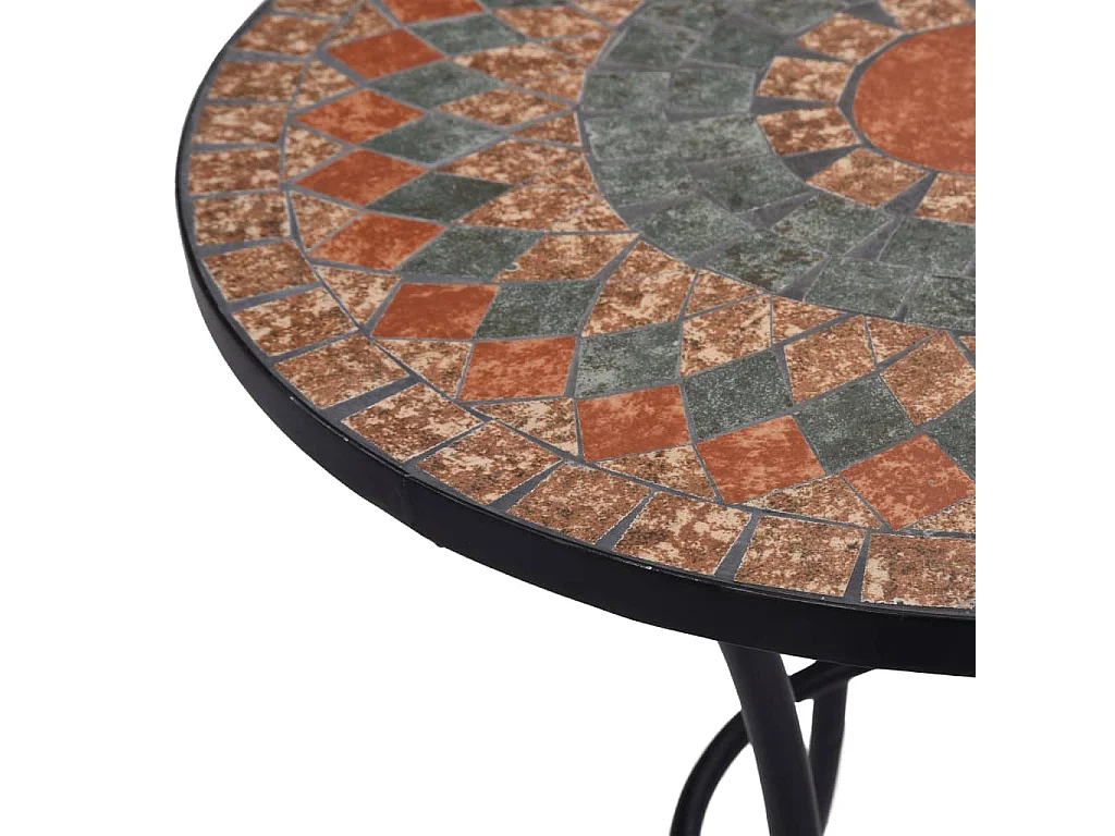 Table de bistro mosaïque Orange/gris 60 cm Céramique