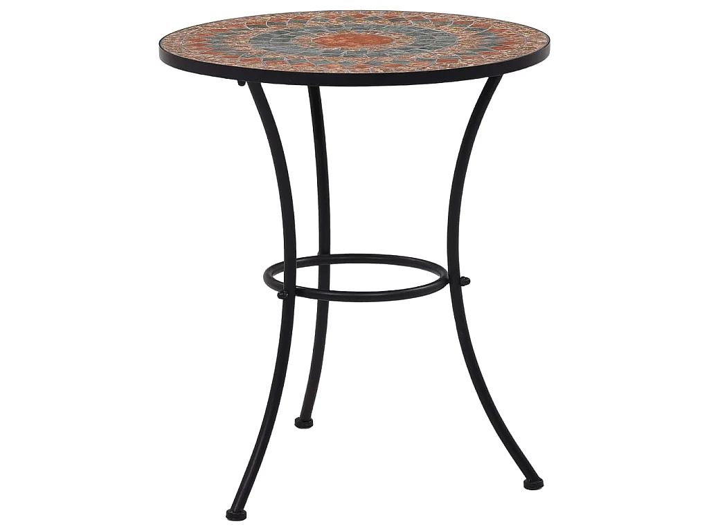 Table de bistro mosaïque Orange/gris 60 cm Céramique