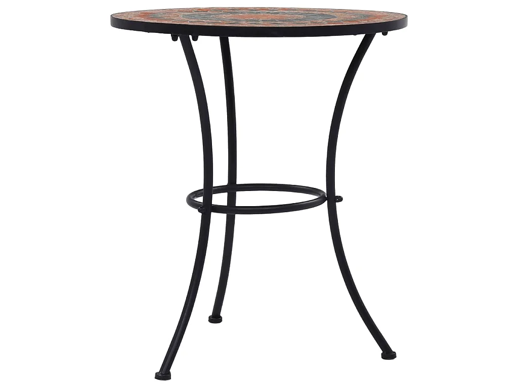 Table de bistro mosaïque Orange/gris 60 cm Céramique