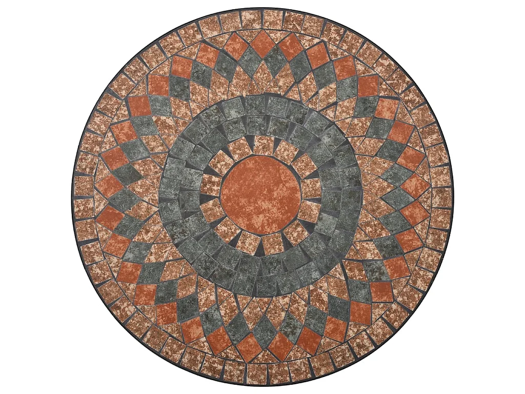 Table de bistro mosaïque Orange/gris 60 cm Céramique