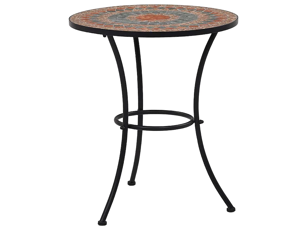 Bistrotafel mozaïek 60 cm keramiek oranje en grijs