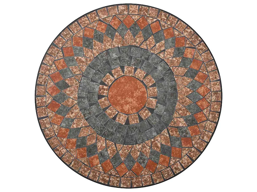 Table de bistro mosaïque Orange/gris 60 cm Céramique