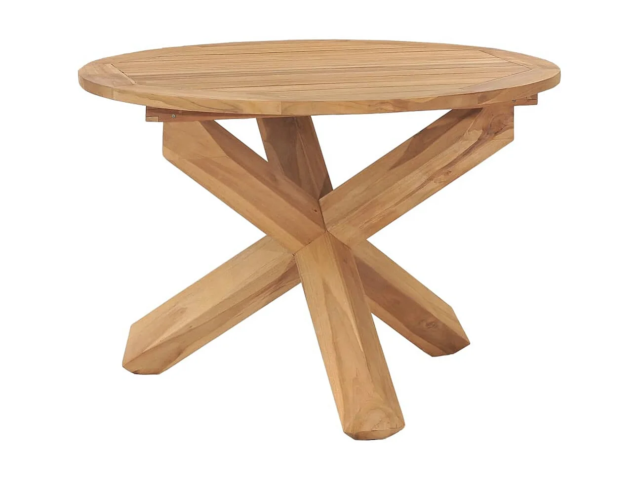 Mesa de comedor de jardín madera maciza de teca Ø110x75 cm
