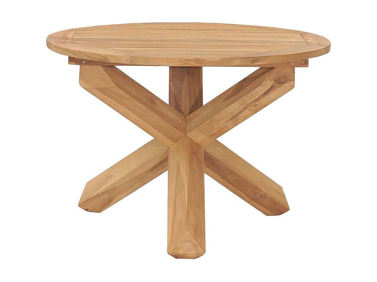 Mesa de comedor de jardín madera maciza de teca Ø110x75 cm