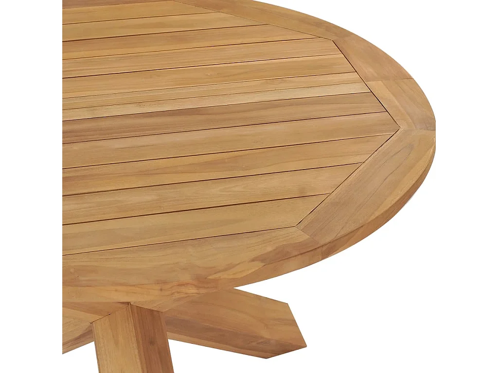 Mesa de comedor de jardín madera maciza de teca Ø110x75 cm
