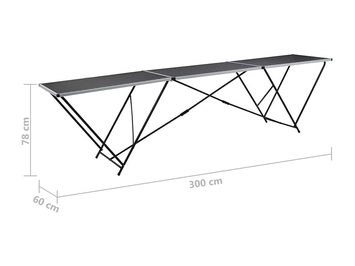 Behangtafel inklapbaar 300x60x78 cm MDF en aluminium