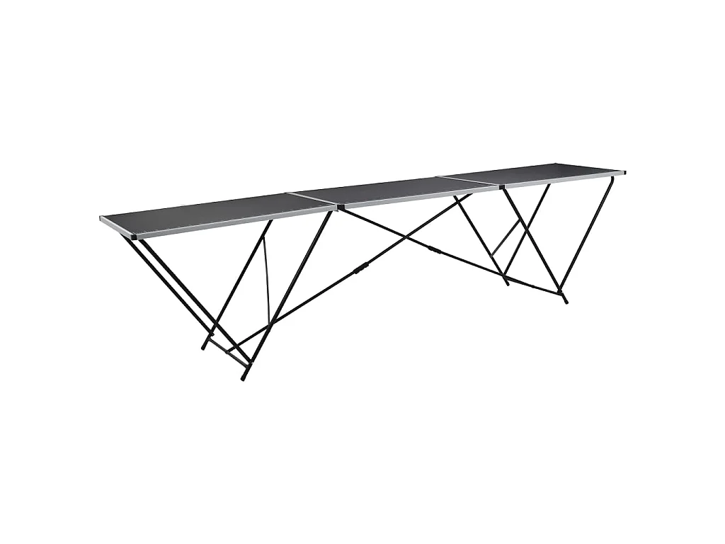 Tavolo Pieghevole per Carta da Parati MDF Alluminio 300x60x78cm