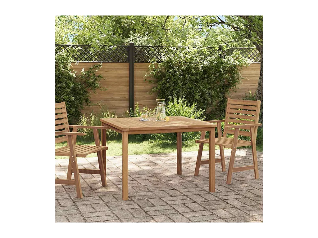 Table à dîner de jardin 110x110x77 cm Bois de teck solide