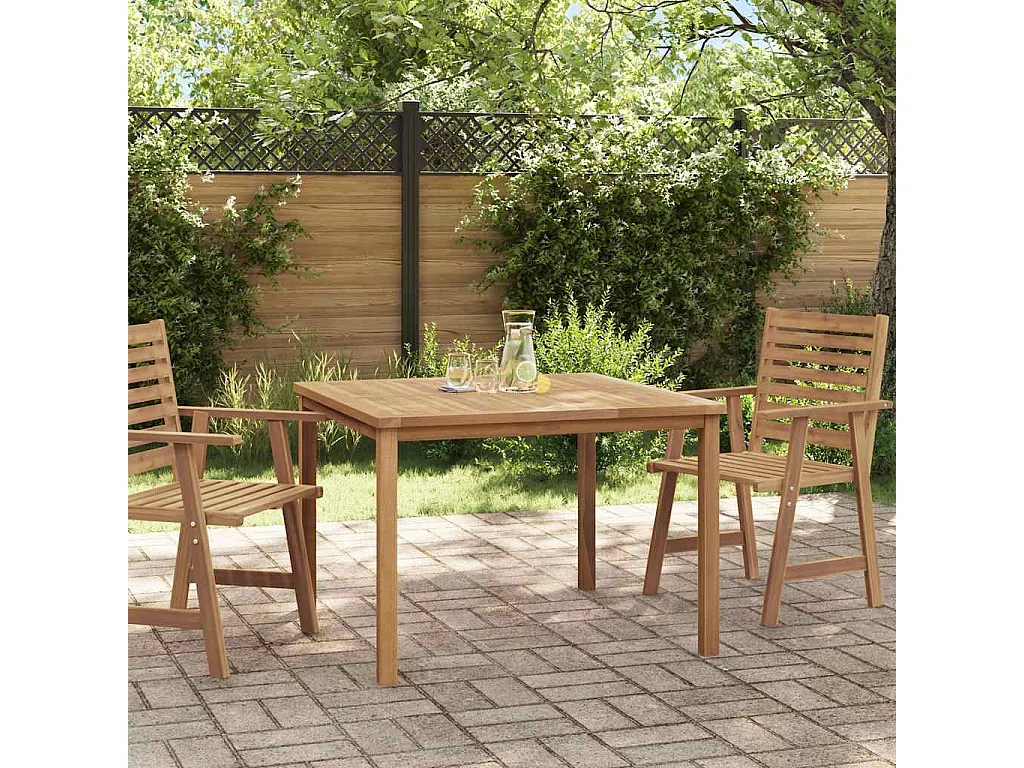 Table à dîner de jardin 110x110x77 cm Bois de teck solide